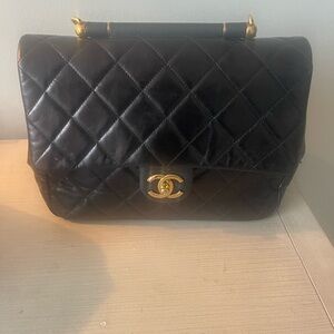 CHANEL Black Quilted Shoulder Bag